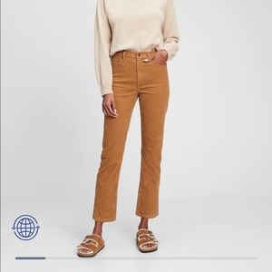 High Rise Vintage Slim Corduroy/Cords in Washwell. Color is Camel Tan